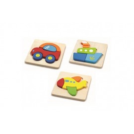 TRES PUZZLES LOS TRANSPORTES de SANTOYS