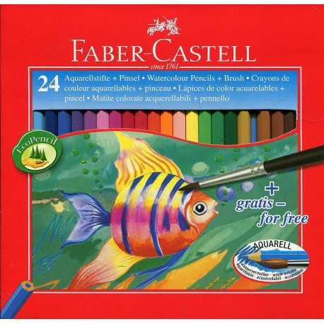 24 LAPICES ACUARELABLES CLASSIC ESTUCHE DE CARTON - FABER CASTELL