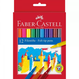 12 ROTULADORES ESTUCHE DE CARTON - FABER CASTELL