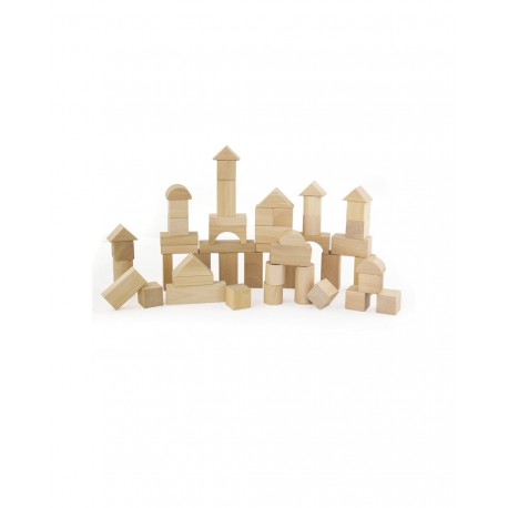 JUEGO BLOQUES DE MADERA NATURAL 50 pz – ANDREU TOYS