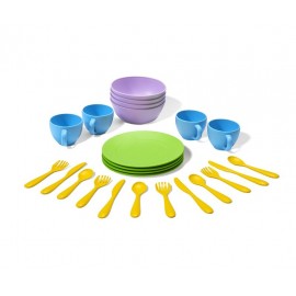 SET de VASOS, PLATOS y CUBIERTOS de GREENTOYS