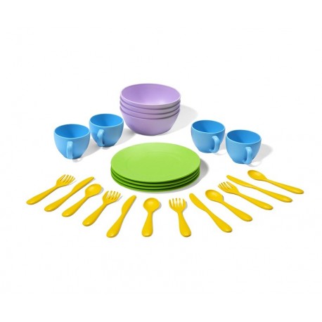 SET de VASOS, PLATOS y CUBIERTOS de GREENTOYS