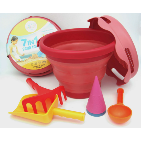 JUEGOS PARA ARENA 7 EN 1 SAND TOYS ROJO - COMPACTOYS