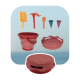 JUEGOS PARA ARENA 7 EN 1 SAND TOYS ROJO - COMPACTOYS