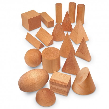 SET 19 CUERPOS GEOMÉTRICOS en MADERA de LEARNING RESOURCES
